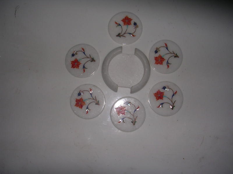 Manufacturers Exporters and Wholesale Suppliers of Marble Coaster Set 01 Agra Uttar Pradesh
